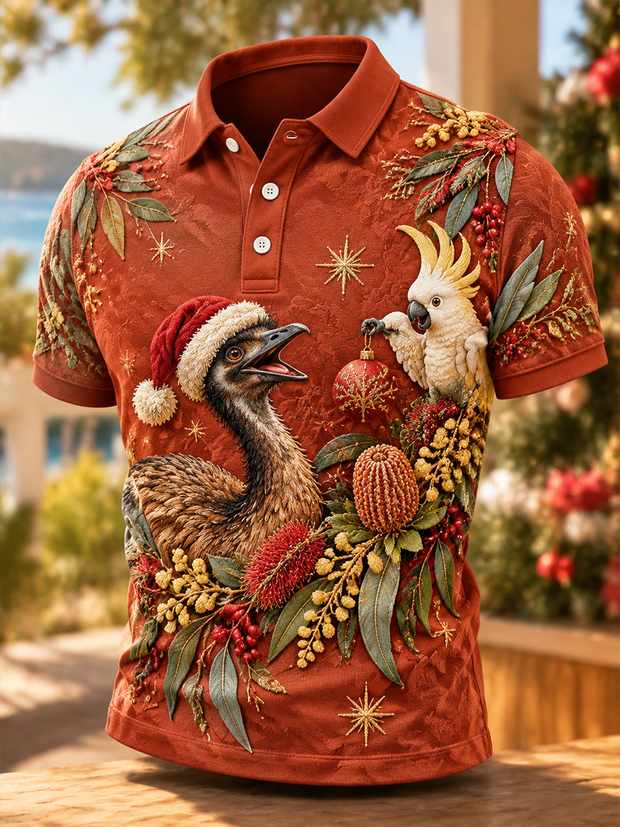 Men's Christmas In Australia Short Sleeve Shirt