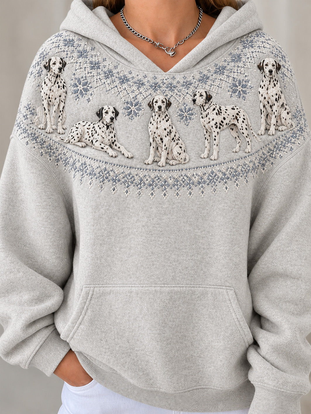 Women's Dalmatians Pattern Causal Hoodie