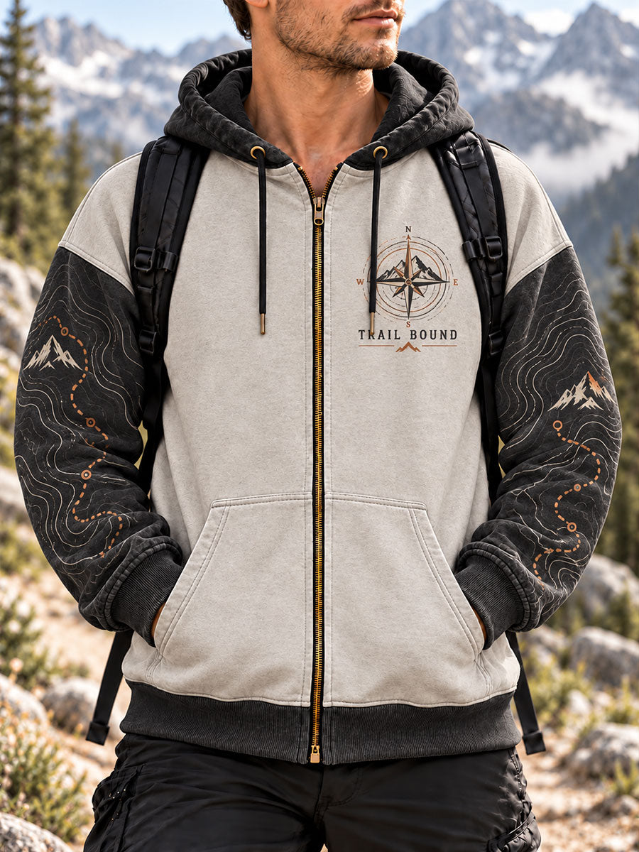 Men's Trail Bonnd Print Zip-Up Hoodie