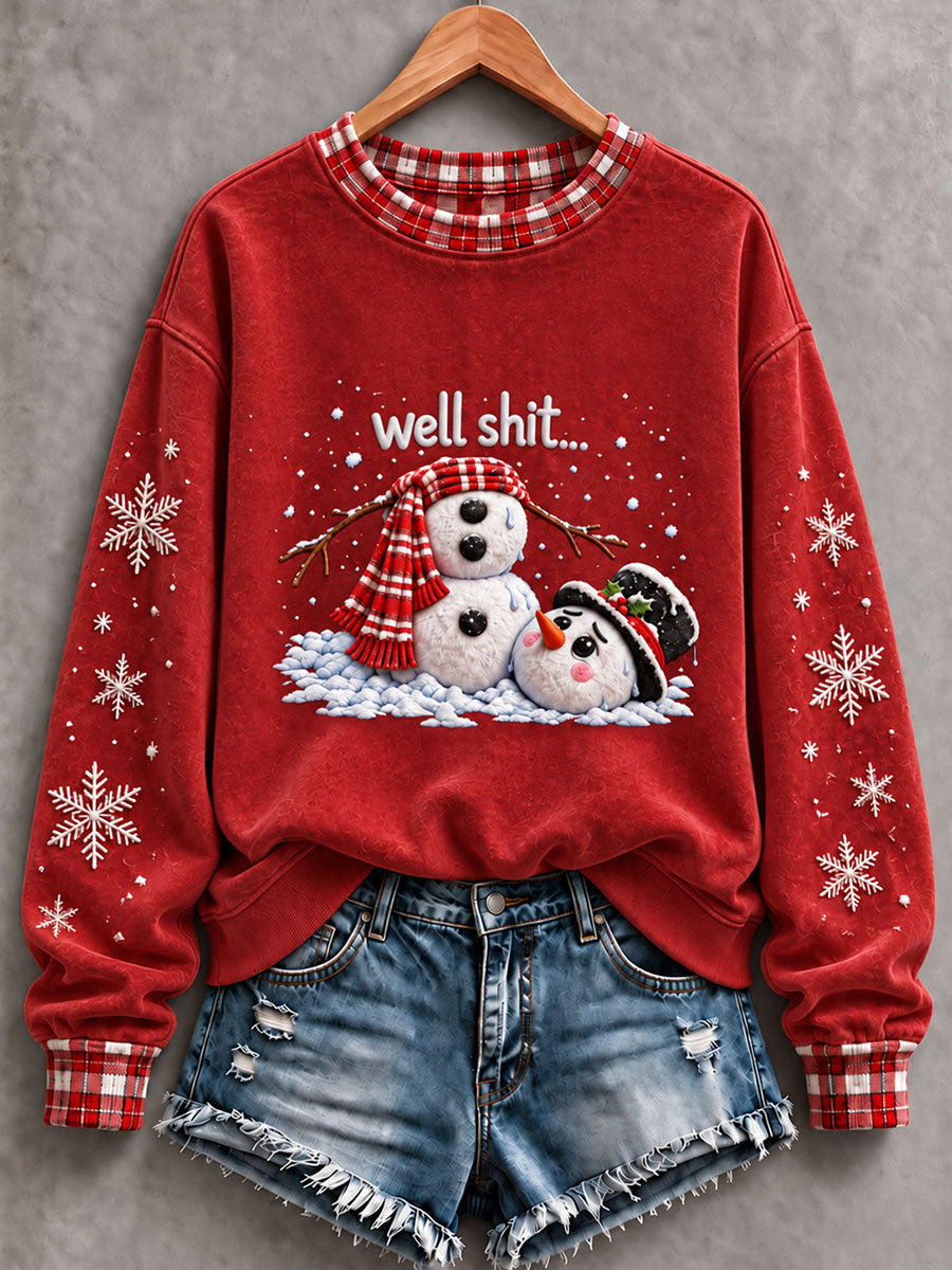 Women's Christmas Well Shit Funny Print Regular Hoodie