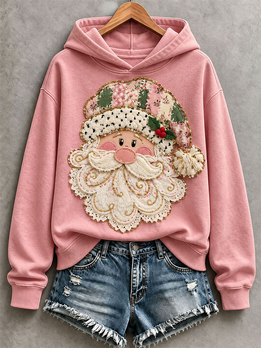Women's Pink Santa Hoodie