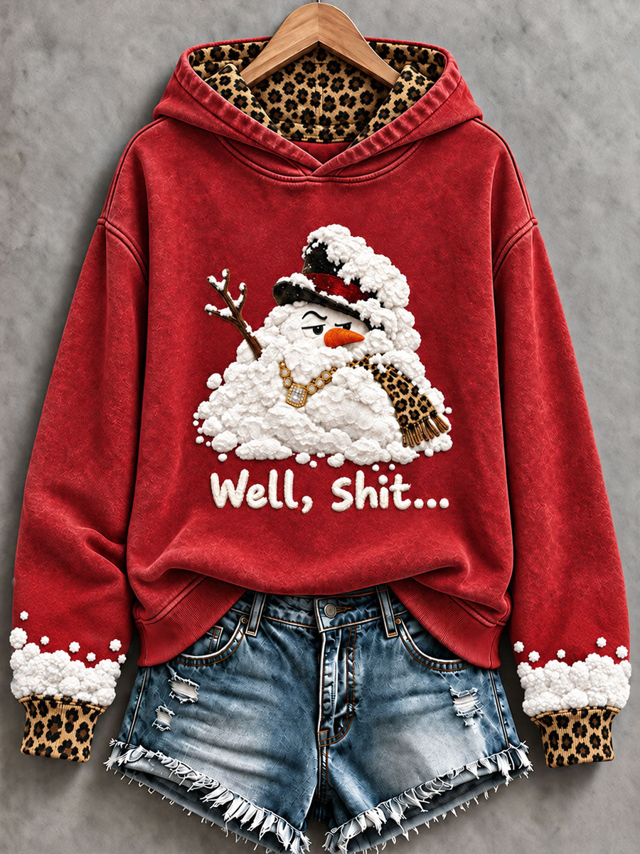 Women's Christmas Well Shit Funny Print Regular Hoodie
