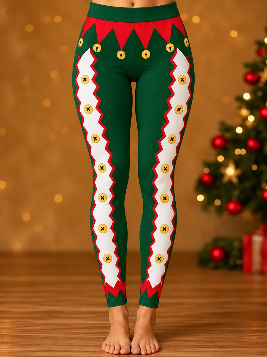 Women's Christmas-Themed Festive Print Bottoms