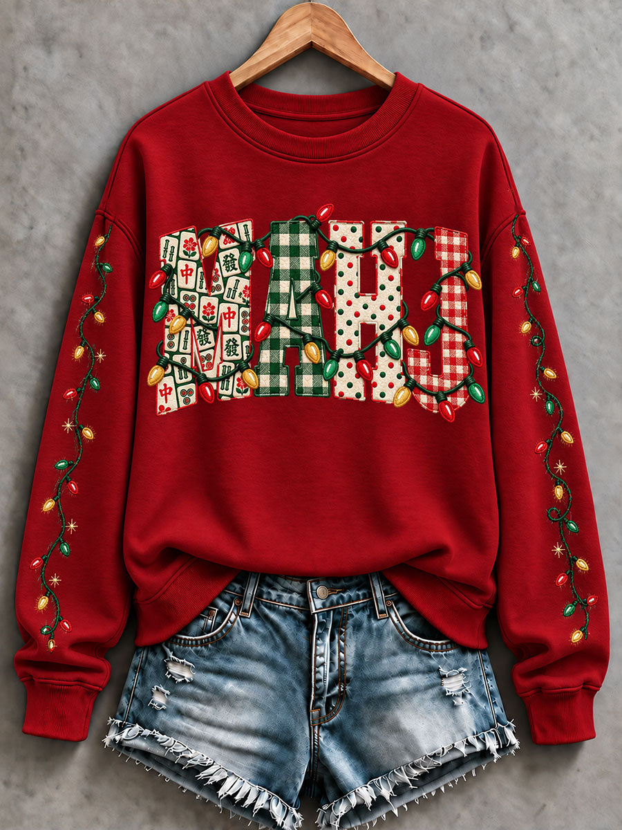 Women's Christmas Mahjong Casual Sweatshirt