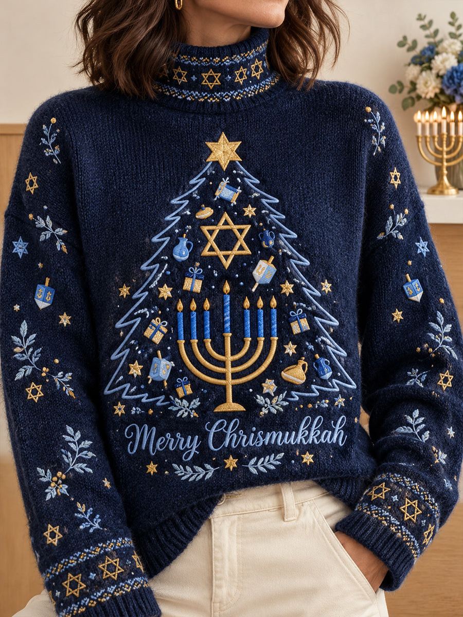 Women's Happy Hanakkah Printed Sweater
