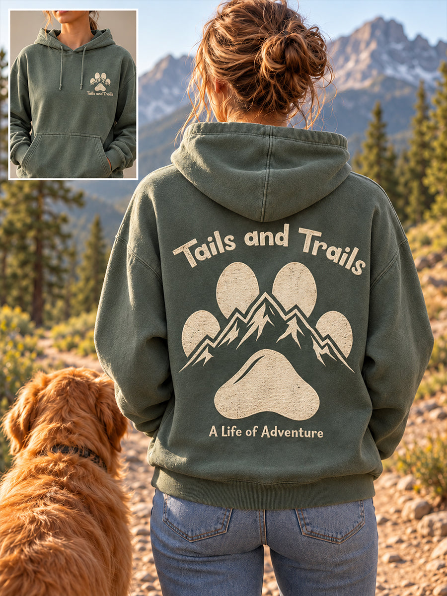 Women's Hiking Dogs Lover Printed Hoodie
