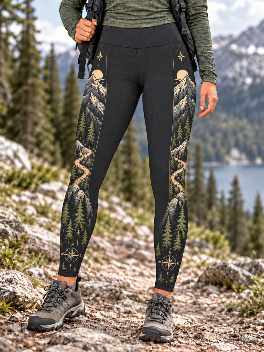 Women's Wilderness Trail Print Hike Lovers Leggings