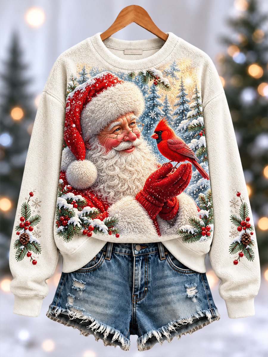 Women's Christmas Print Flannel Sweatshirt