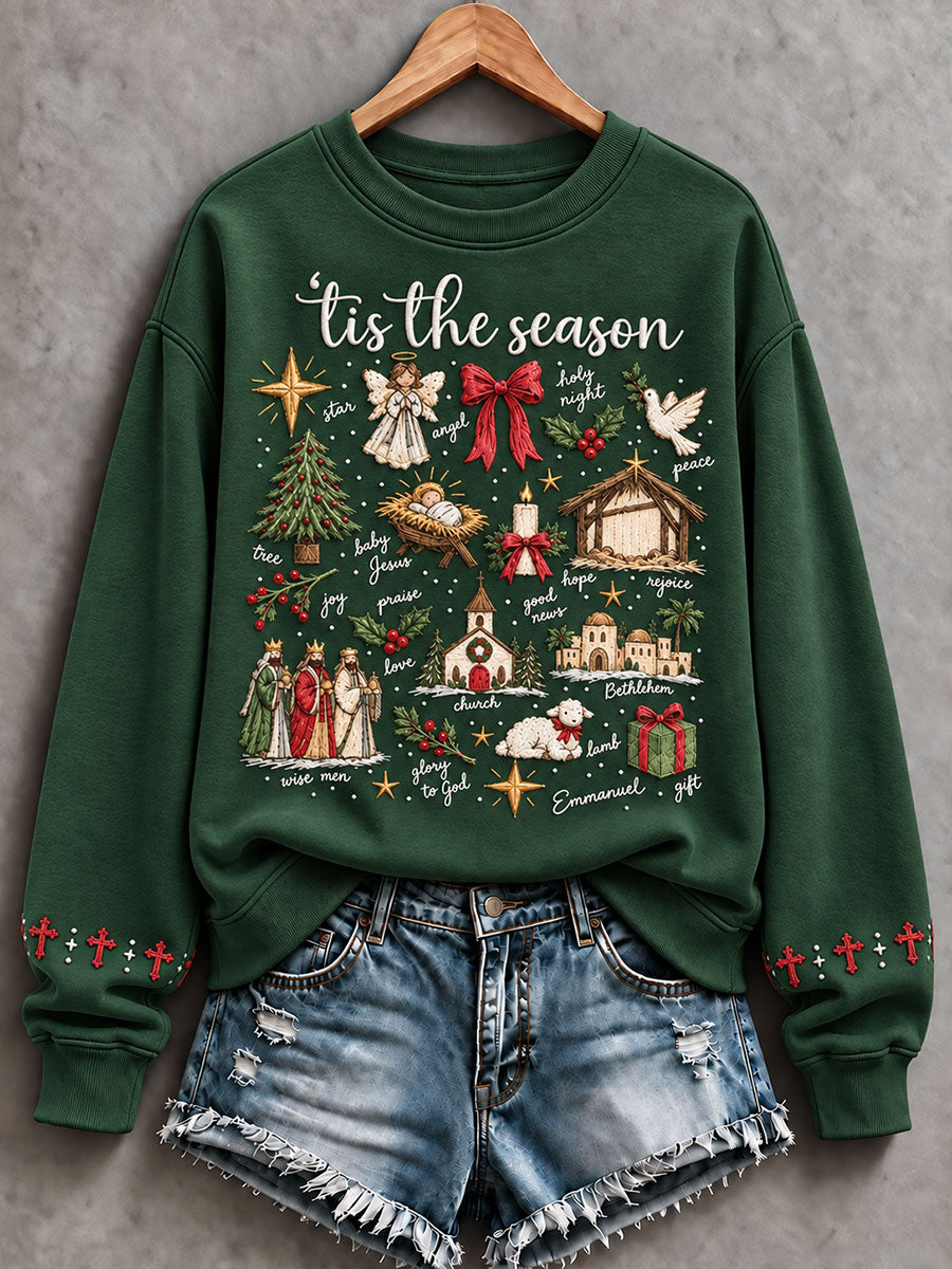 Women's Christmas Faith Printed Casual Sweatshirt