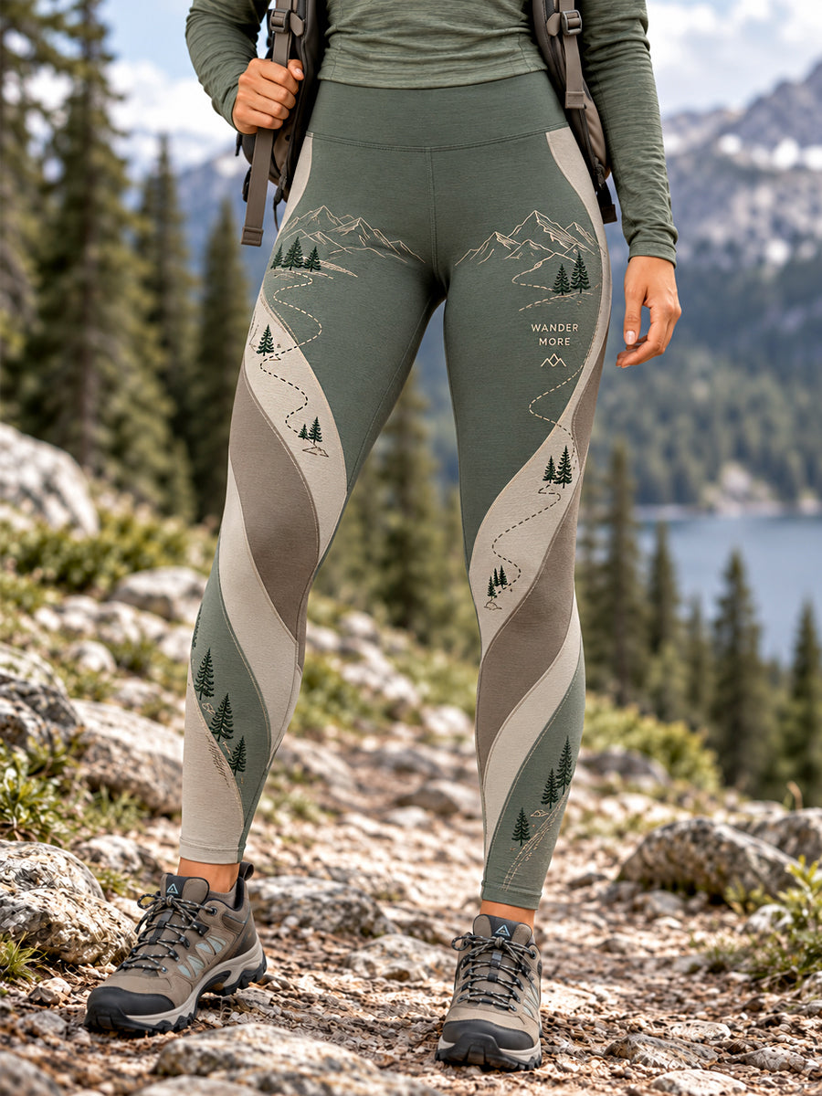 Women's Wilderness Trail Print Hike Lovers Leggings