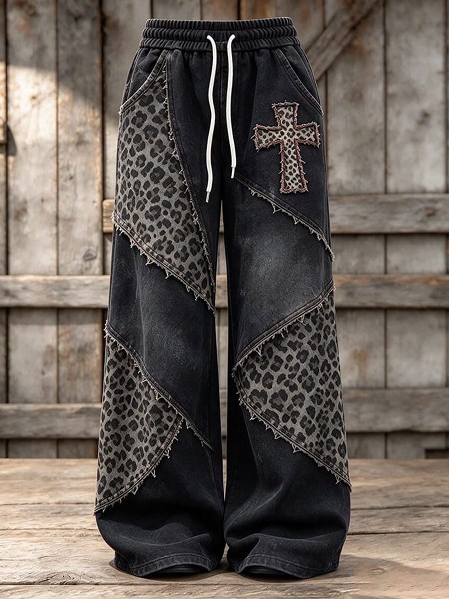 Women's Cross Print Casual Pants