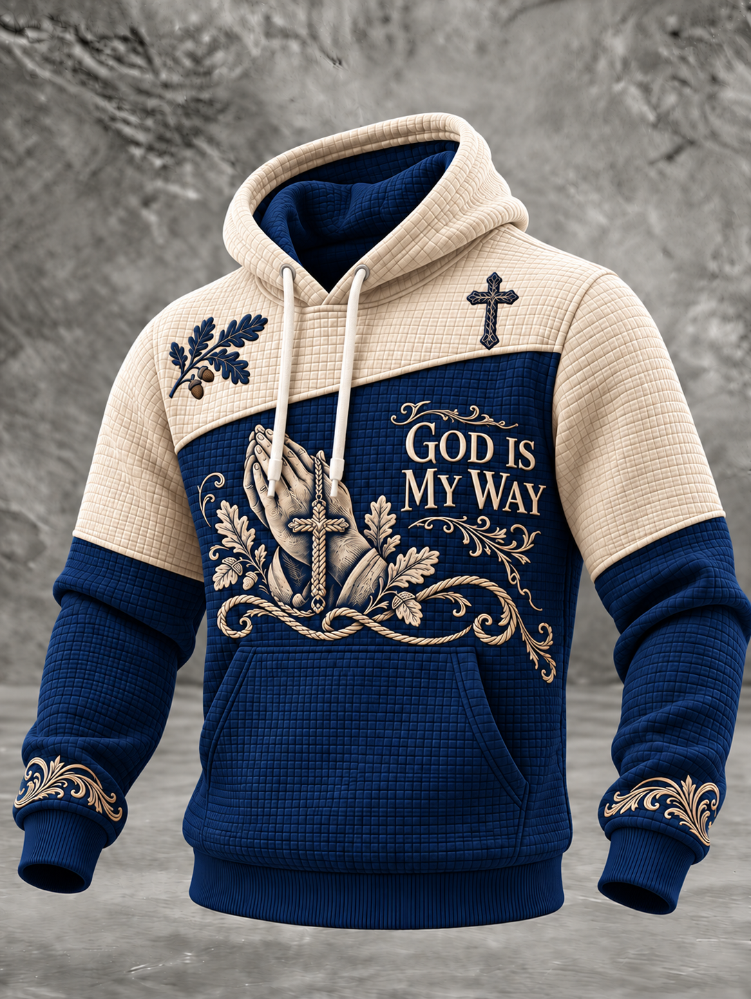 Men's Faith Checkered Cotton Hoodie