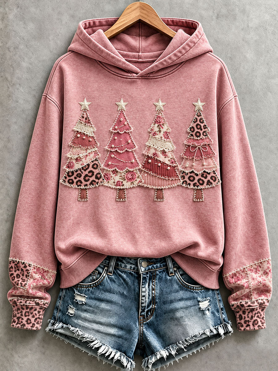 Women's Pink Christmas Tree Hoodie
