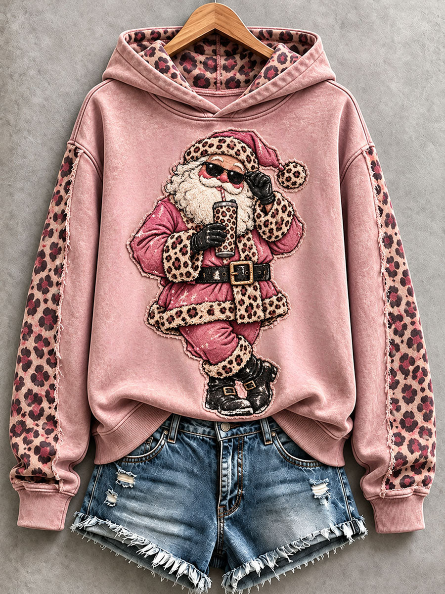 Women's Pink Santa Hoodie