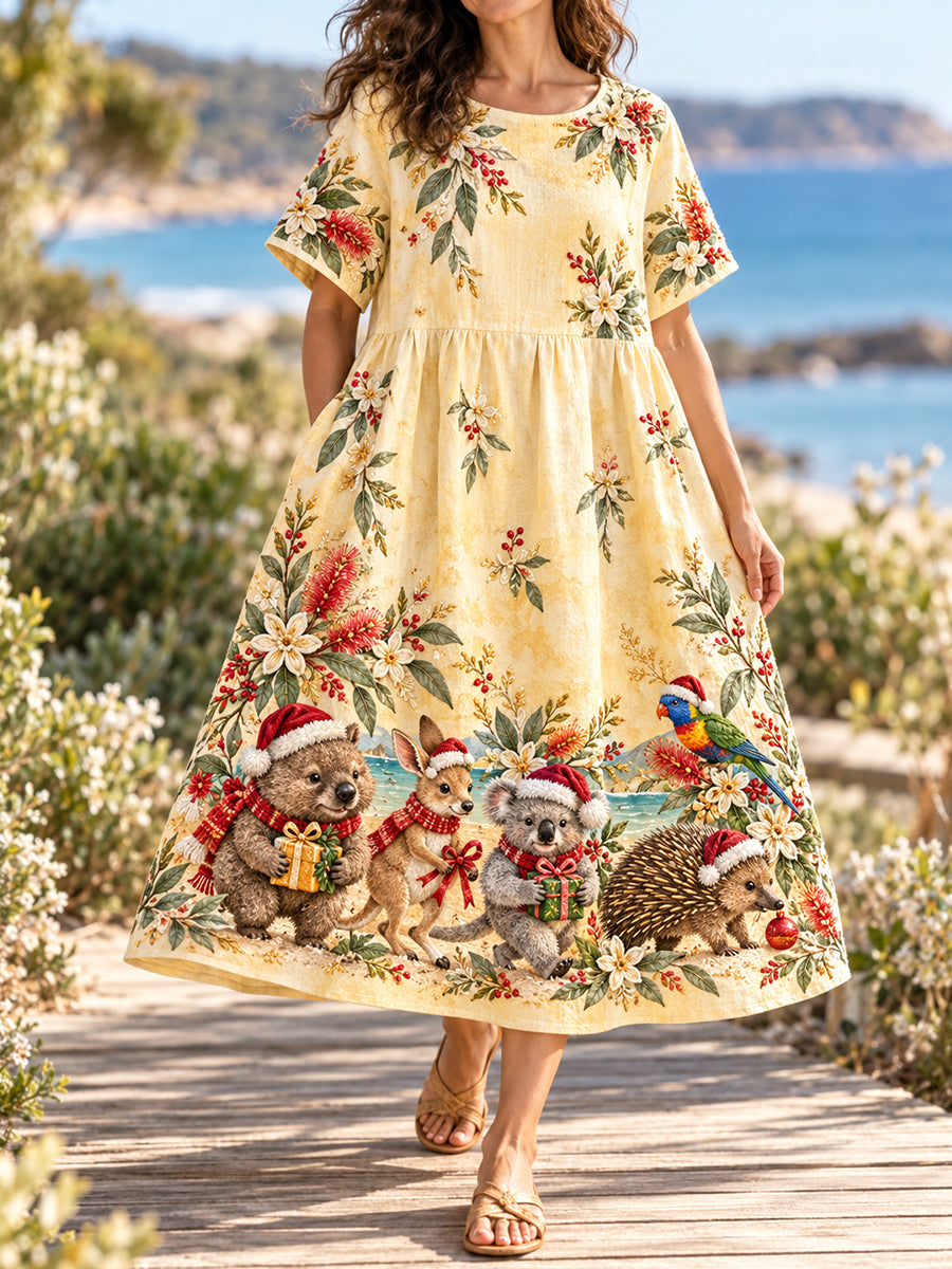 Women's Christmas In Australia Short Sleeve Dresses