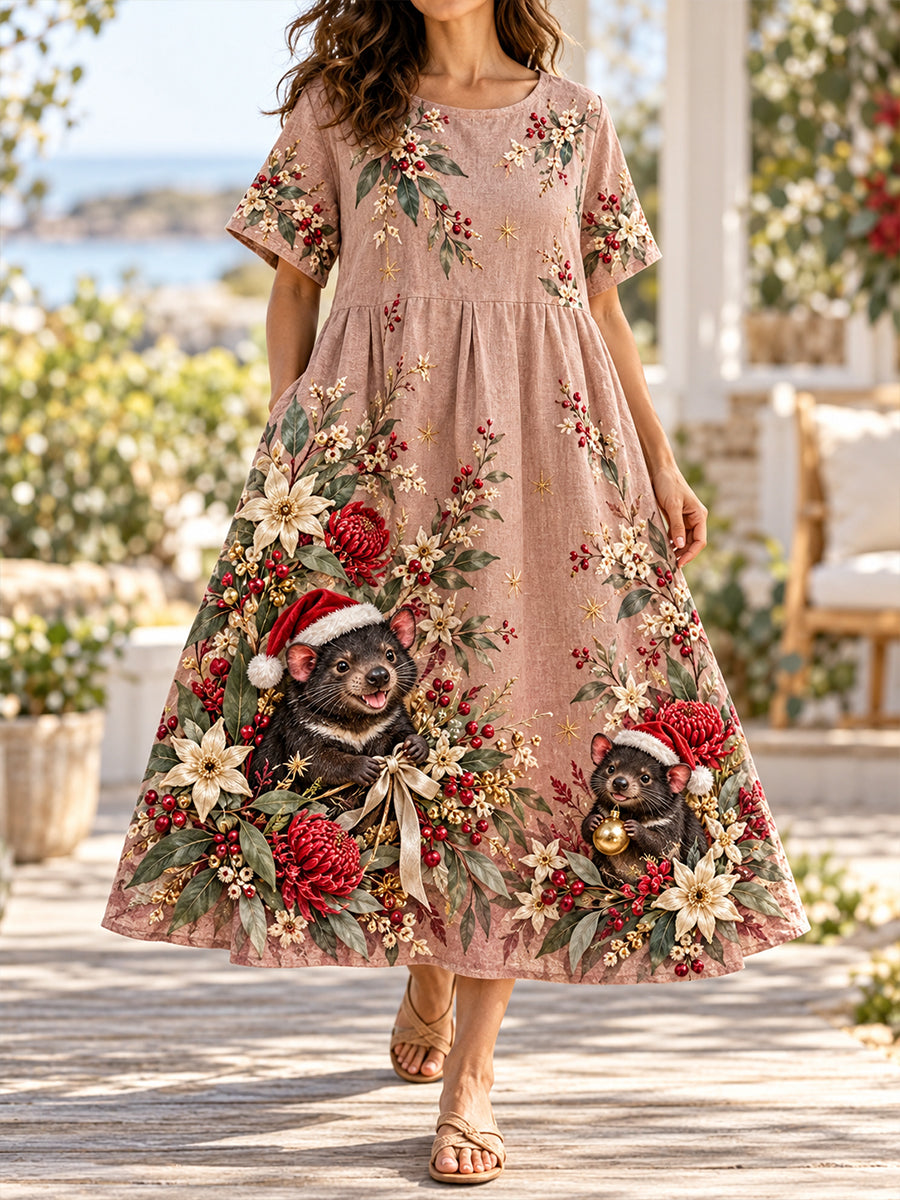 Women's Christmas In Australia Short Sleeve Dresses
