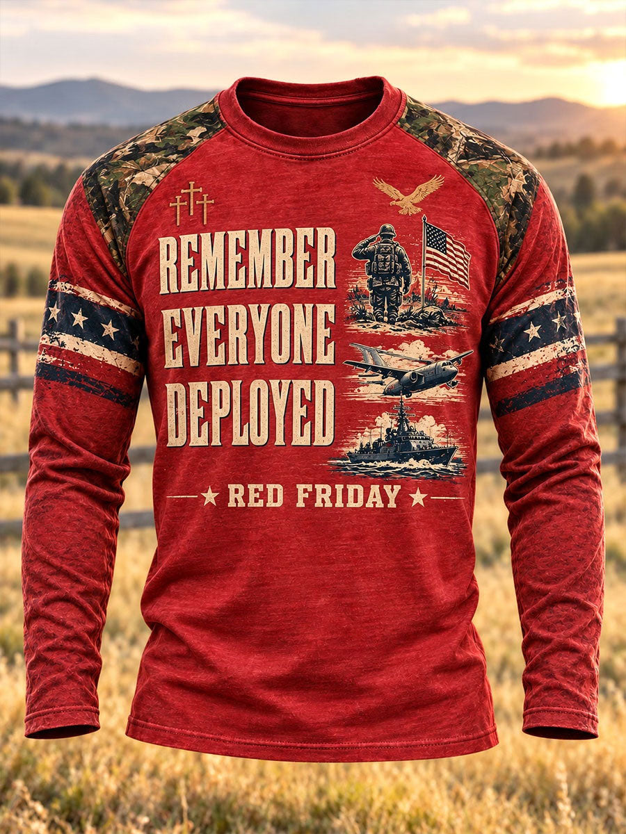 Men's Red Friday Printed Casual T-Shirt