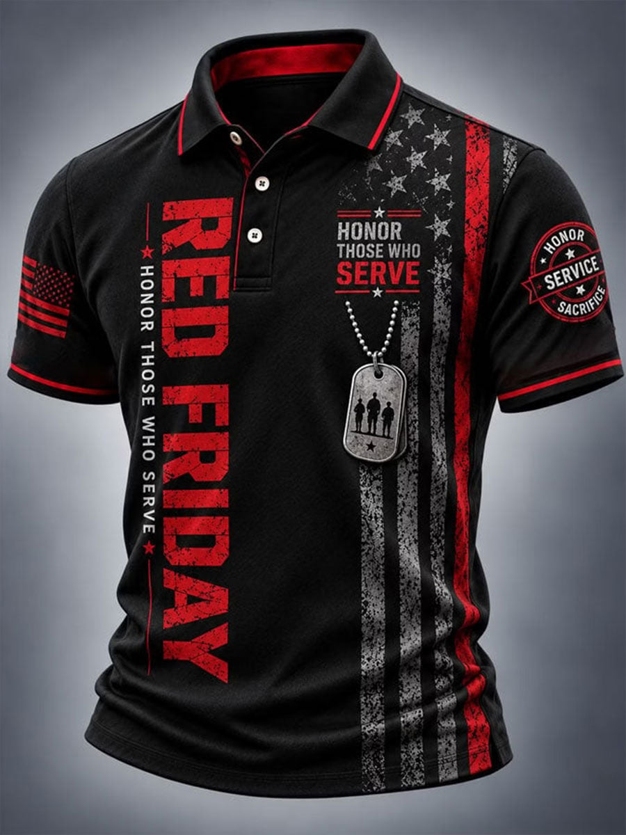Men's Red Friday Printed Casual Top
