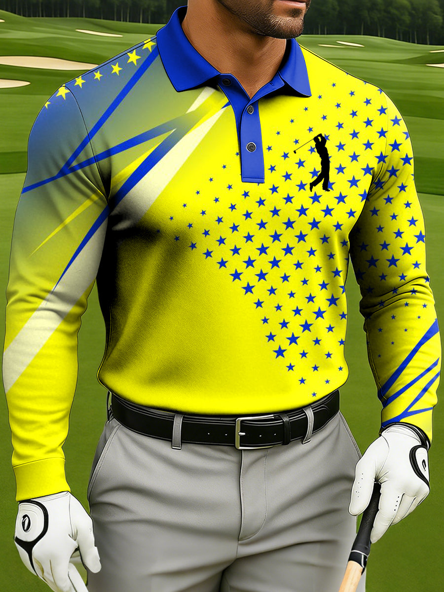 Men's Business-style Long-Sleeved Polo Shirt