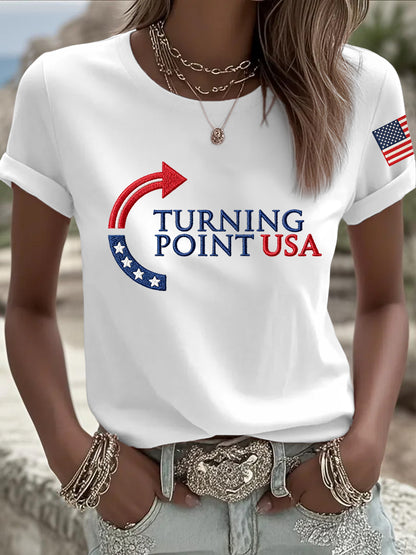 Women's Charlie Kirk Turning Point USA Trump Commemorative T-Shirt