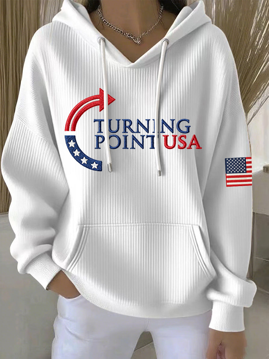 Women's Charlie Kirk Turning Point USA Trump Commemorative Hoodie