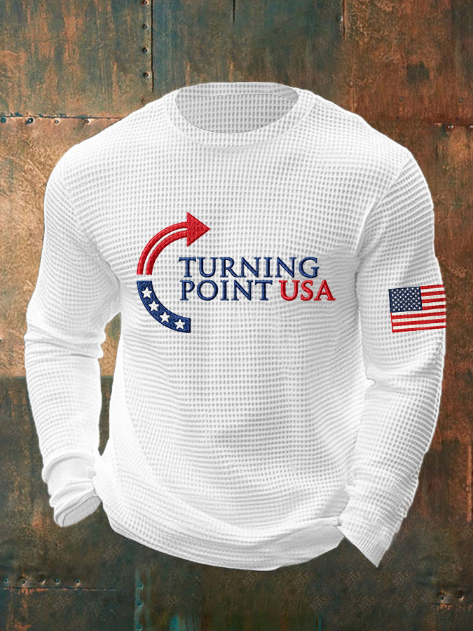 Men's Charlie Kirk Turning Point USA Trump Commemorative Long Sleeve T-Shirt
