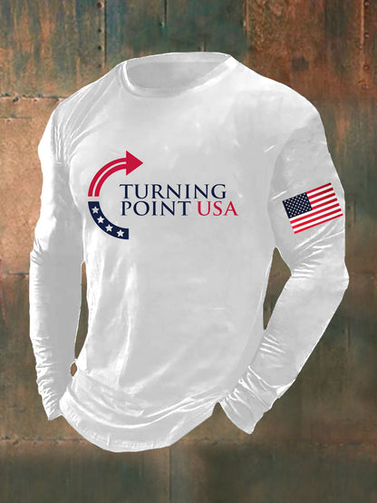 Men's Charlie Kirk Turning Point USA Trump Commemorative Long Sleeve T-Shirt