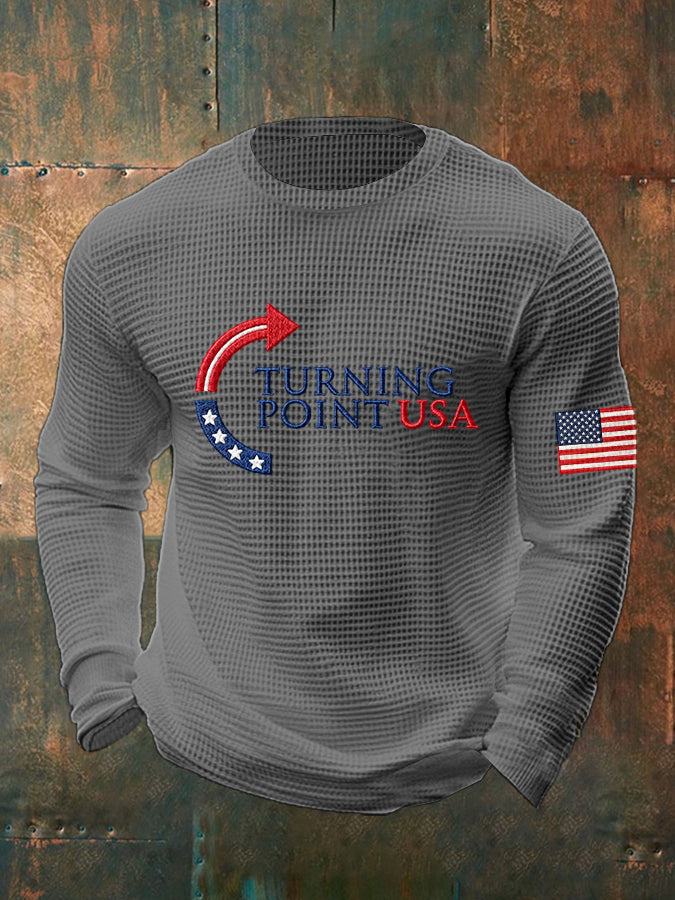 Men's Charlie Kirk Turning Point USA Trump Commemorative Long Sleeve T-Shirt