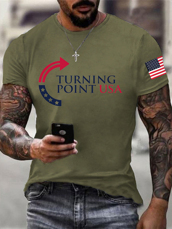 Men's Charlie Kirk Turning Point USA Trump Commemorative T-Shirt