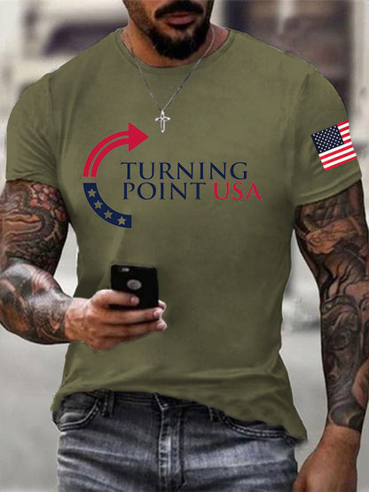 Men's Charlie Kirk Turning Point USA Trump Commemorative T-Shirt