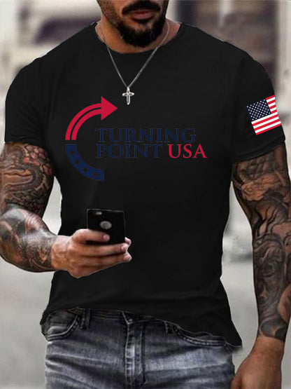 Men's Charlie Kirk Turning Point USA Trump Commemorative T-Shirt