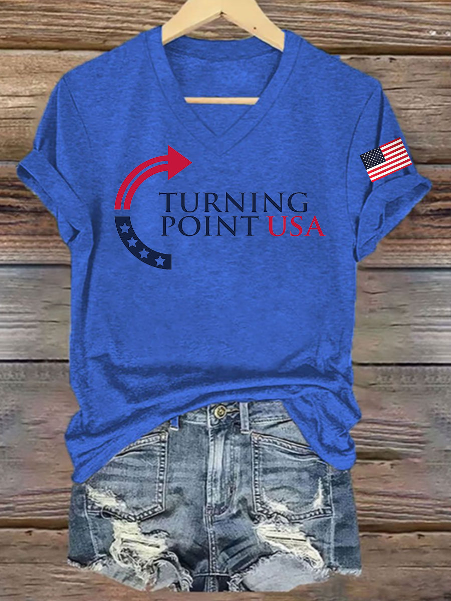Women's Charlie Kirk Turning Point USA Trump Commemorative T-Shirt