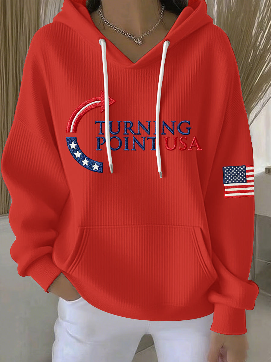 Women's Charlie Kirk Turning Point USA Trump Commemorative Hoodie