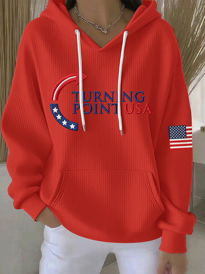 Women's Charlie Kirk Turning Point USA Trump Commemorative Hoodie