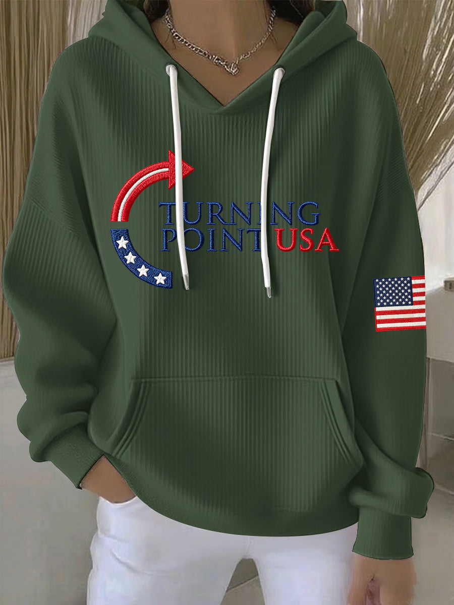 Women's Charlie Kirk Turning Point USA Trump Commemorative Hoodie