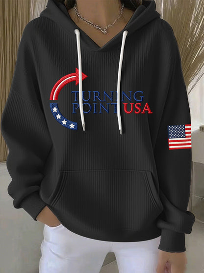 Women's Charlie Kirk Turning Point USA Trump Commemorative Hoodie