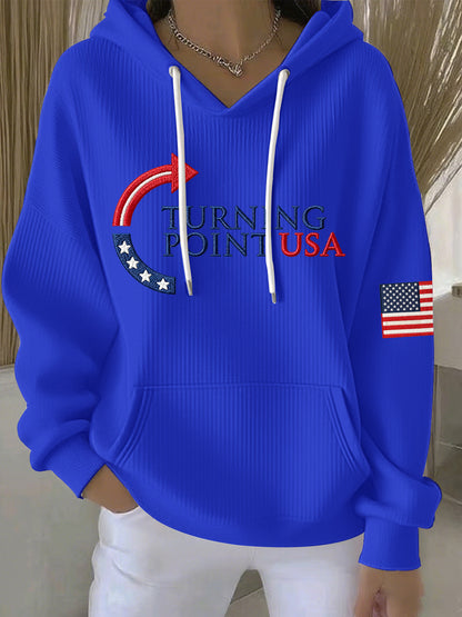 Women's Charlie Kirk Turning Point USA Trump Commemorative Hoodie