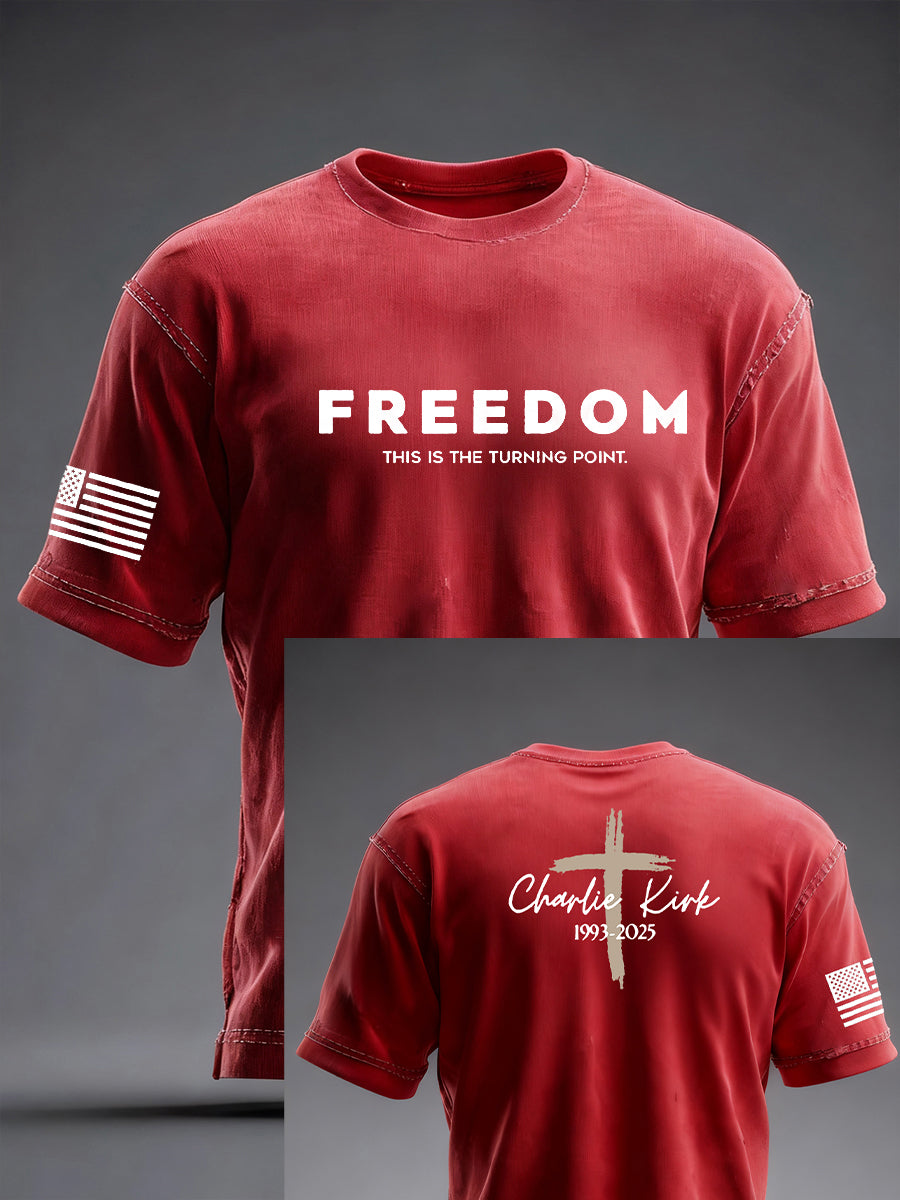 Men's Freedom Is Not Free R.I.P Charlie Kirk Short Sleeve T-shirt