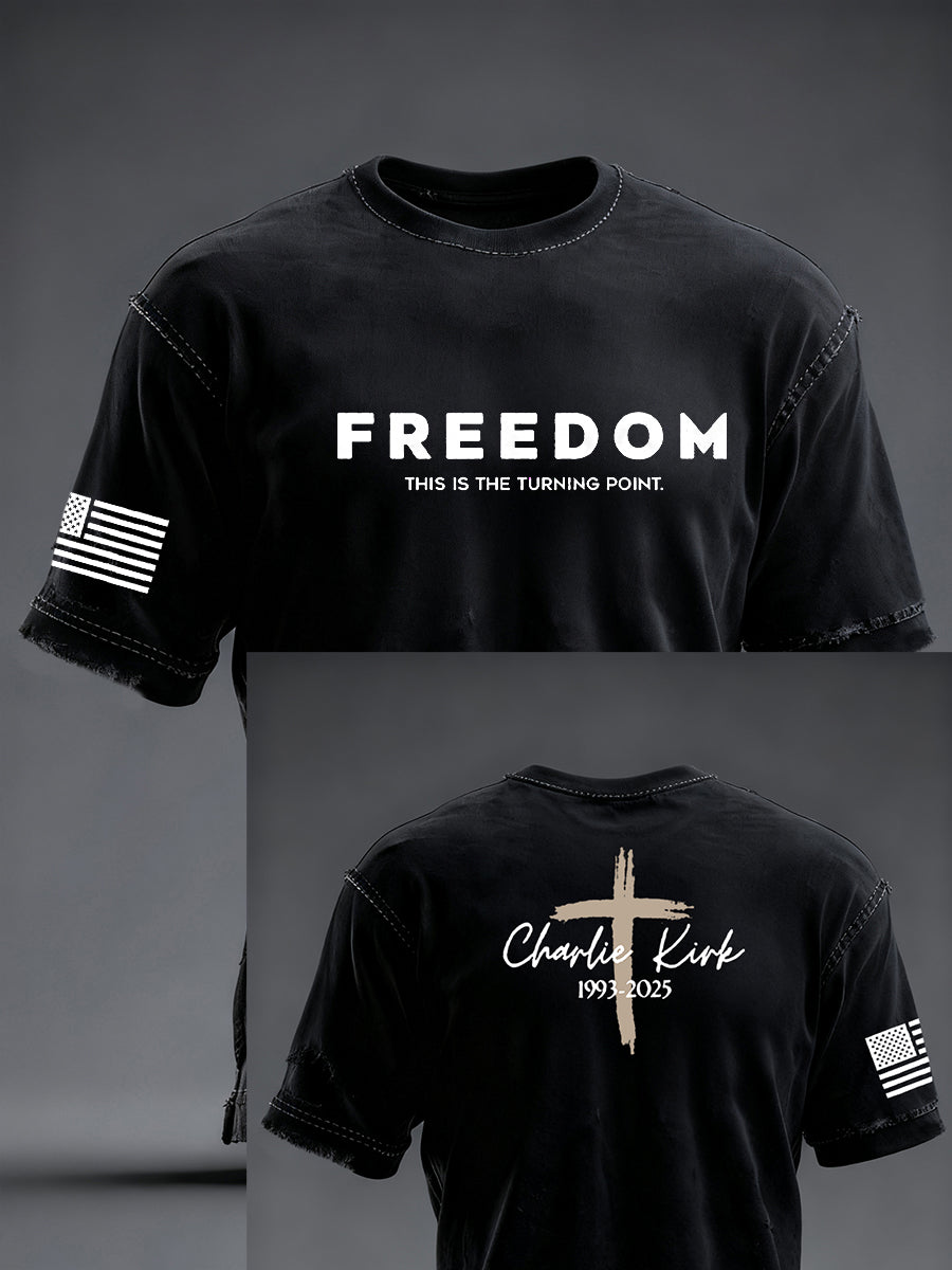 Men's Freedom Is Not Free R.I.P Charlie Kirk Short Sleeve T-shirt