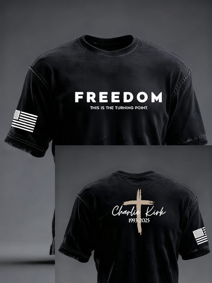 Men's Freedom Is Not Free R.I.P Charlie Kirk Short Sleeve T-shirt