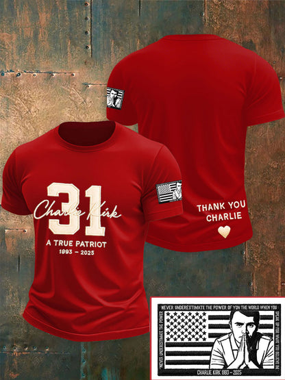 Men's Freedom True Patriot Memorial Printed T-shirt