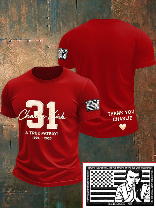 Men's Freedom True Patriot Memorial Printed T-shirt