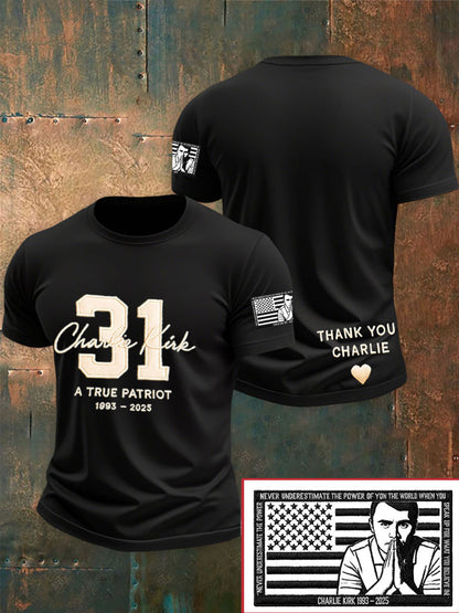 Men's Freedom True Patriot Memorial Printed T-shirt