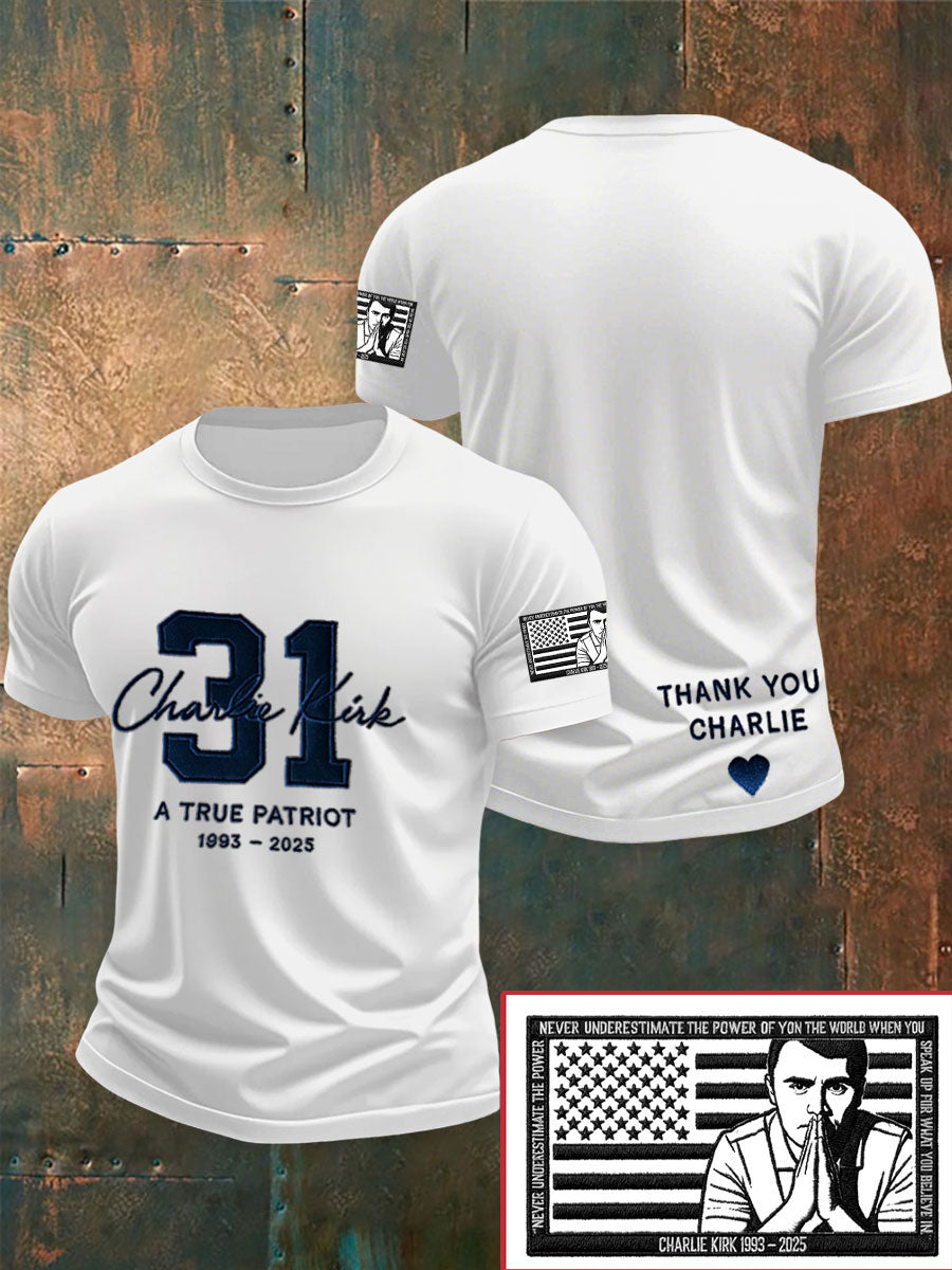 Men's Freedom True Patriot Memorial Printed T-shirt