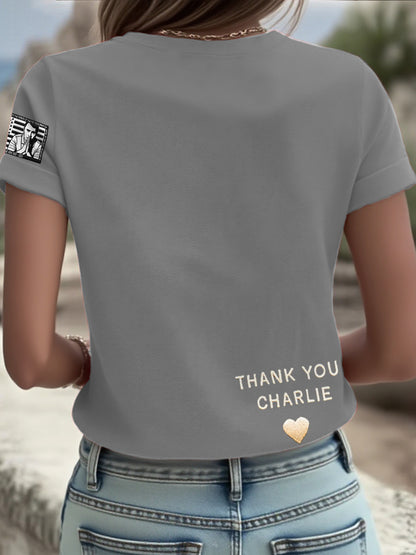 Women's Freedom True Patriot Memorial Printed T-shirt