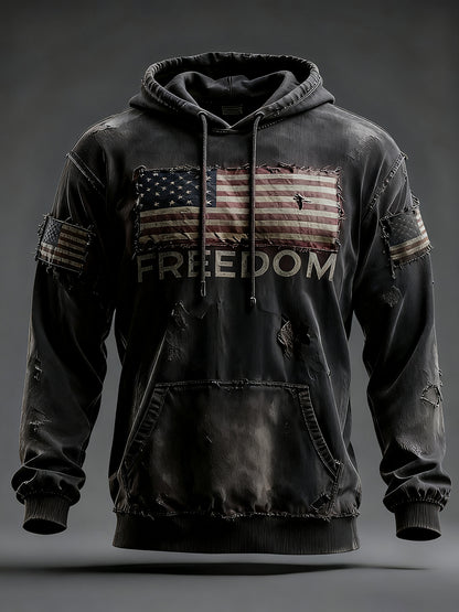 Men's Freedom Printed Casual Hoodie
