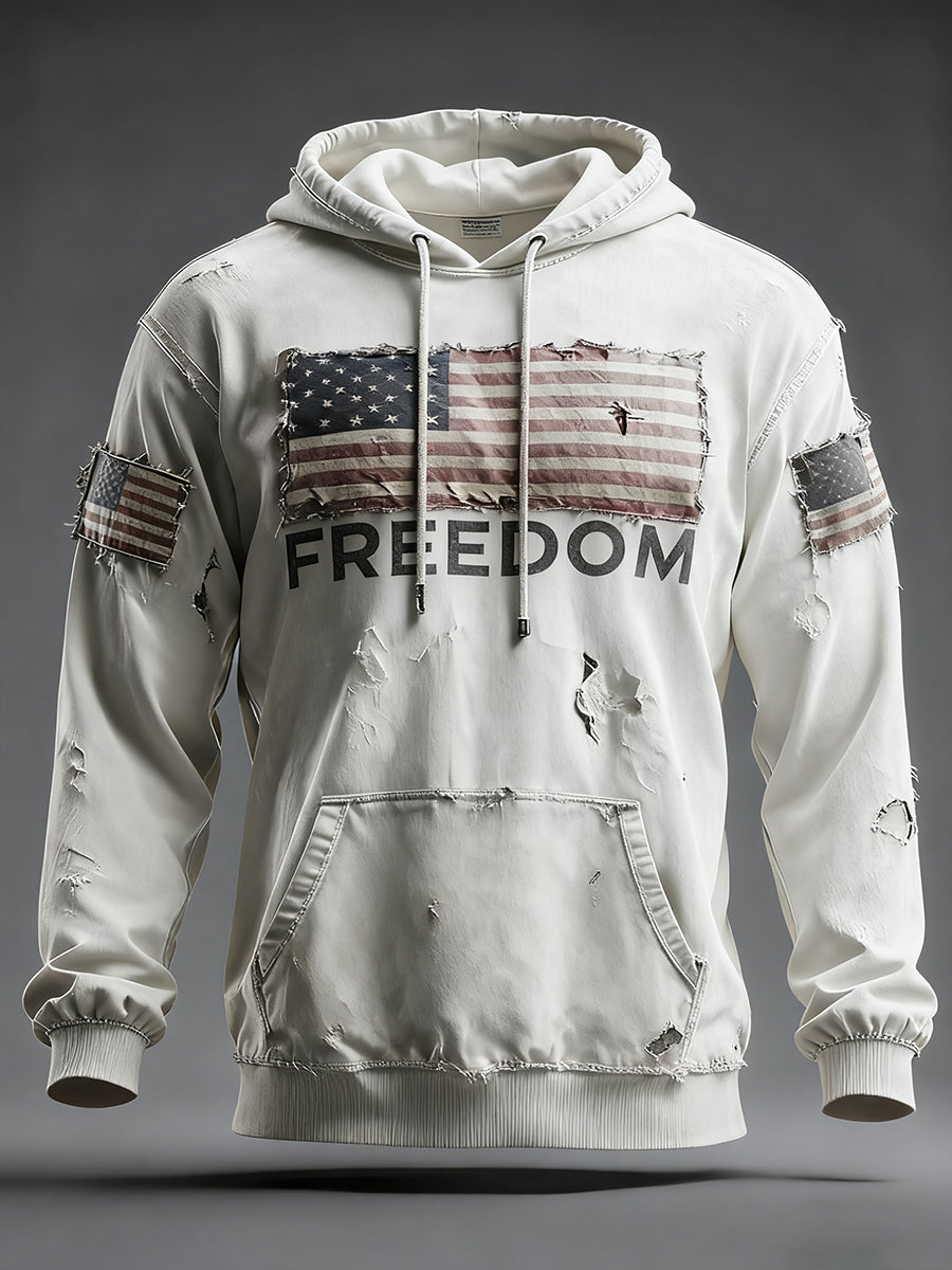 Men's Freedom Printed Casual Hoodie