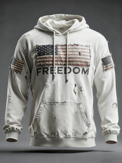 Men's Freedom Printed Casual Hoodie