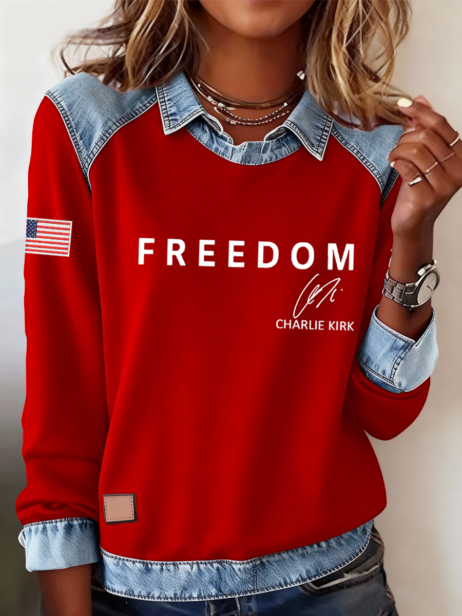 Women's Freedom Is Not Free R.I.P Charlie Kirk Casual Long Sleeve Top