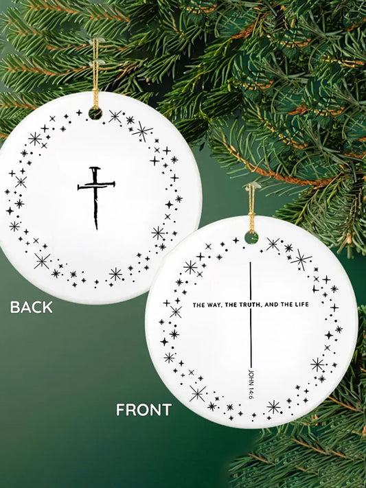 Jesus The Way The Truth The Life John 14:6 Christian Cross Printed Acrylic Decorative Ornament